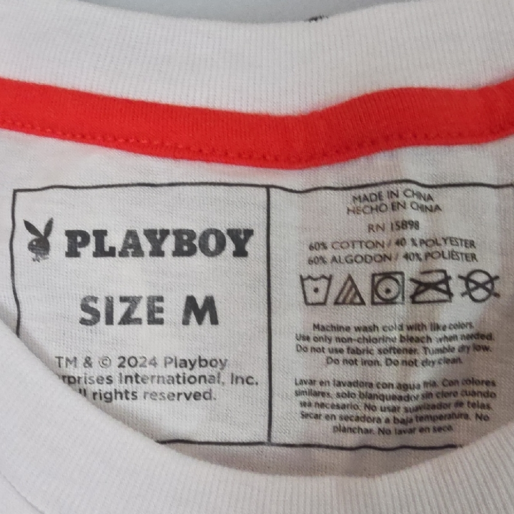 Playboy Black and White Lounge Set with Red Hearts size medium - Picture 5 of 9